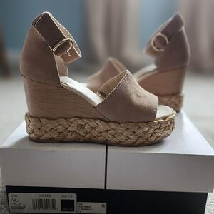 Beige Wedge Sandals for Women